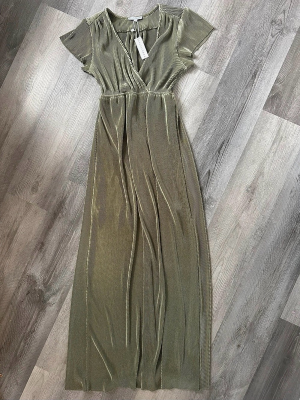 NWT Baltic Born Andi Olive Ribbed Velvet Green Dress Sage Green Size XS/S